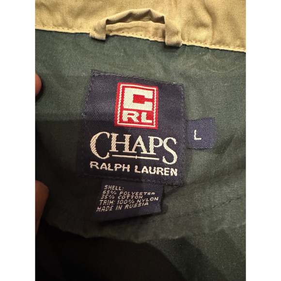 Chaps Ralph Lauren Anorak Jacket Green Pullover Hooded Mens Size L |R1 - Picture 4 of 7